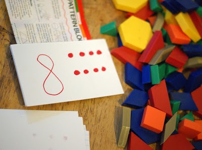 Teach counting and number recognition using pattern blocks as a teaching resource. 