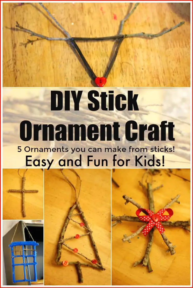DIY Stick Ornament Craft 5 Ornaments you can make from sticks Easy and fun Craft for kids - #ornaments #craft #kids #Christmas #ChristmasCraft #RusticChristmas #DIY #DIYChristmas #DIYOrnaments 