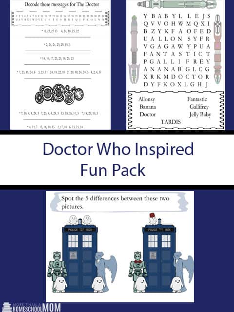 Doctor Who Inspired Fun Pack - #DoctorWho #Whovian #FreePrintable #Printable 