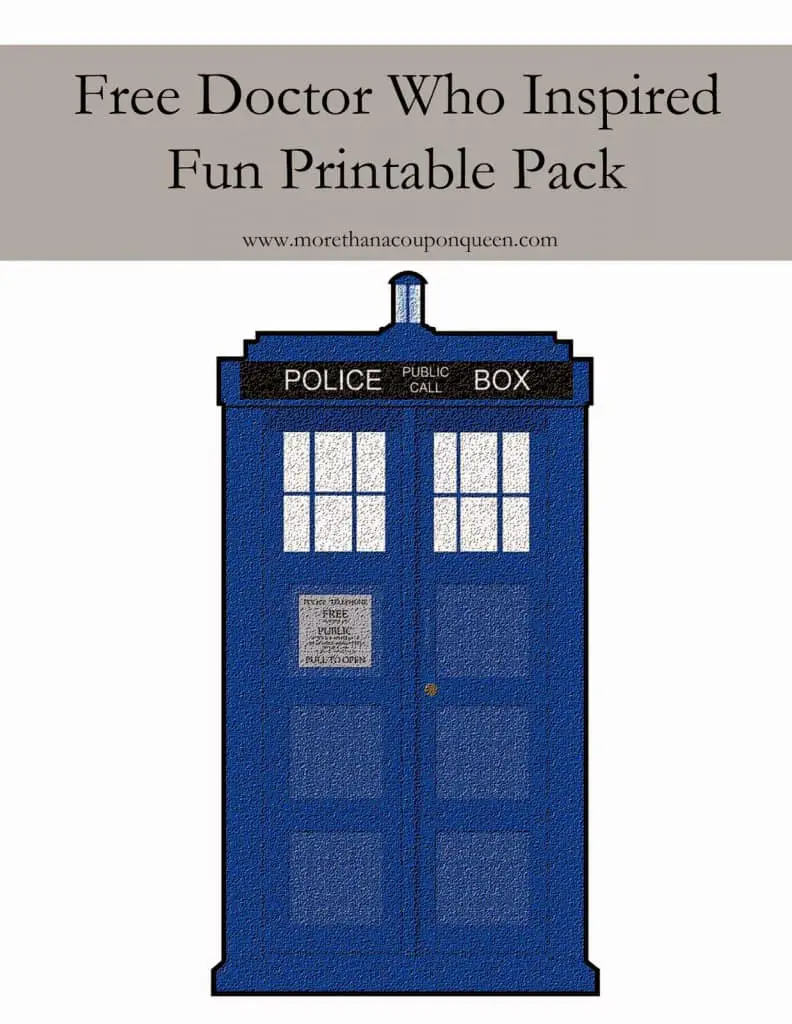 Free Doctor Who Inspired Fun Pack For Doctor Who Fans