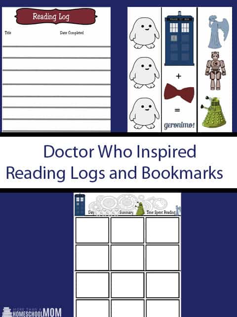 Doctor Who Inspired Reading Logs and Bookmarks