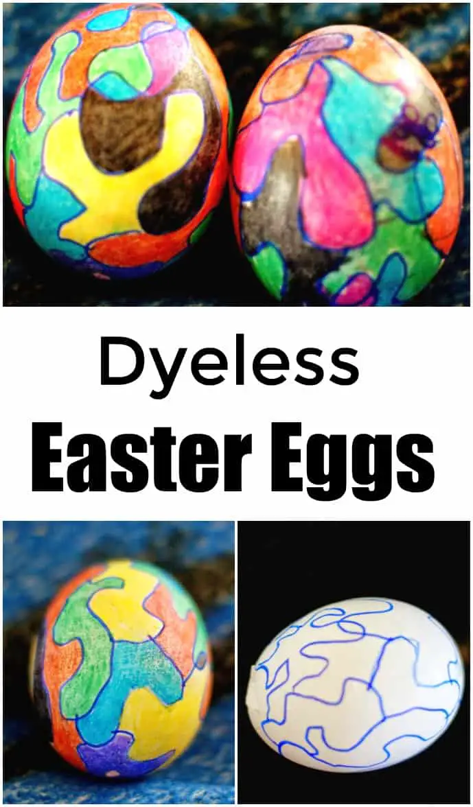 Dyeless Easter Eggs - #Easter #DIYEaster #DyelessEasterEggs #Craft