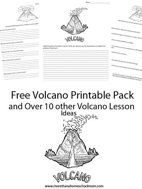 volcano project and resources includes free printables and tips