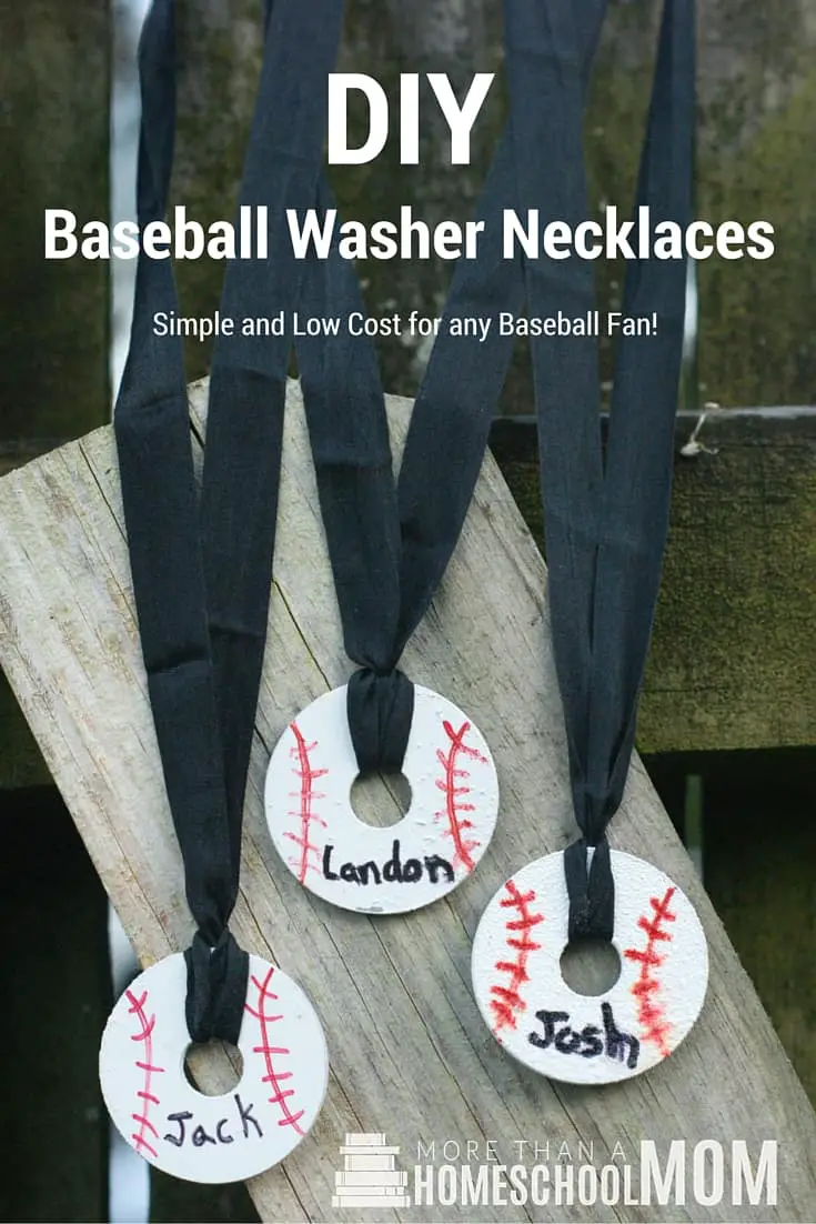 DIY Baseball Washer Necklaces - #baseball #diy #craft 