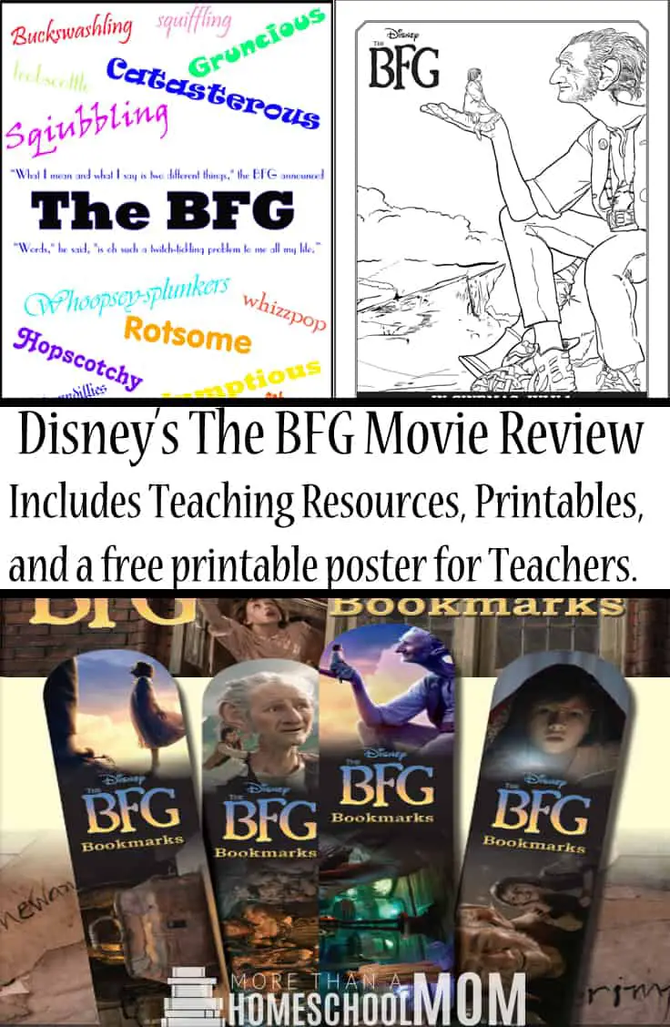 Disney’s The BFG Movie Review Includes Teaching Resources, Printables, and a free printable poster for Teachers.