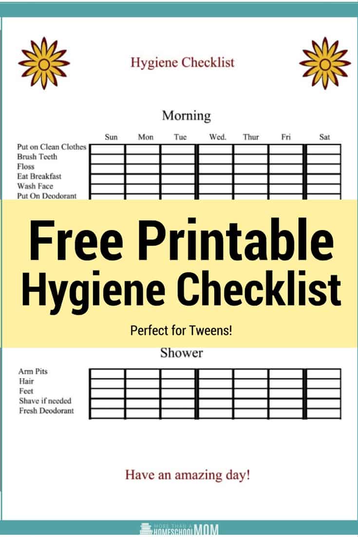 Personal Hygiene Checklist For Adults Pdf