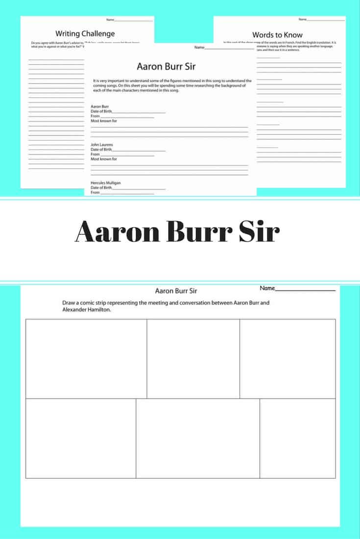 Aaron Burr Sir Hamilton Unit Study Part 2 Hamilton Unit Study