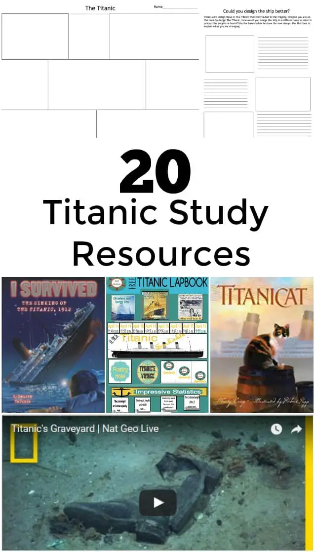 20 Titanic Study Resources - Huge selection of Titanic Books, Titanic Unit Study options, Titanic Lesson ideas, and more! #homeschool #education #freeprintables #Titanic #TitanicPrintables #TitanicResources #TitanicLesson #unitstudy #edchat