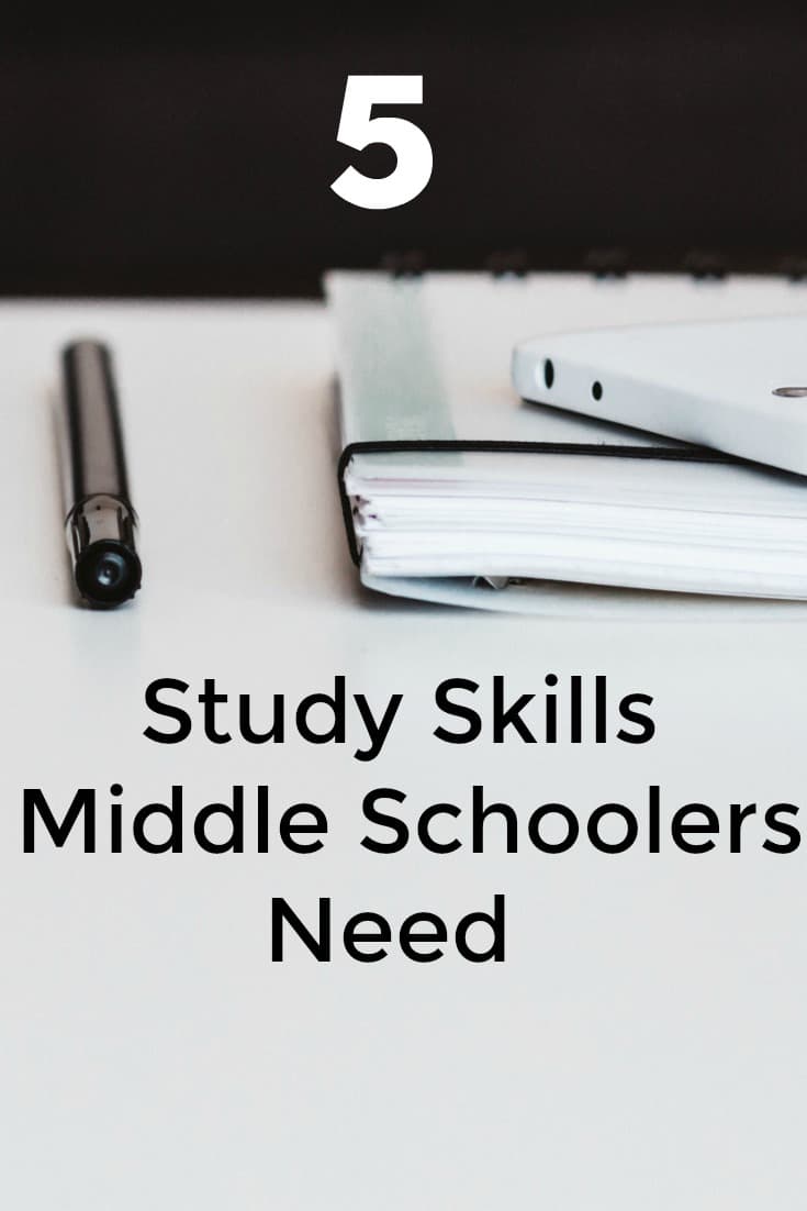 5 Study Skills Middle Schoolers Need in order to succeed - #middleschool #edchat #education #study #studyskills #middleschoolers #homeschool #homeschoolers