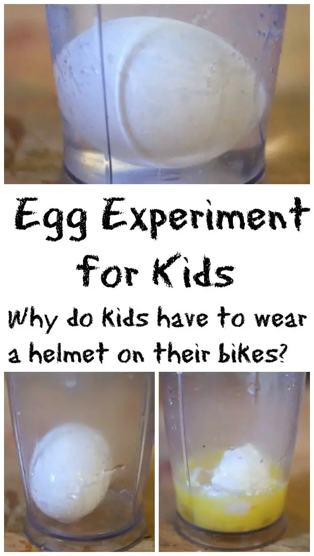 Egg Experiment for kids. Why do kids have to wear a helmet on their bikes? 