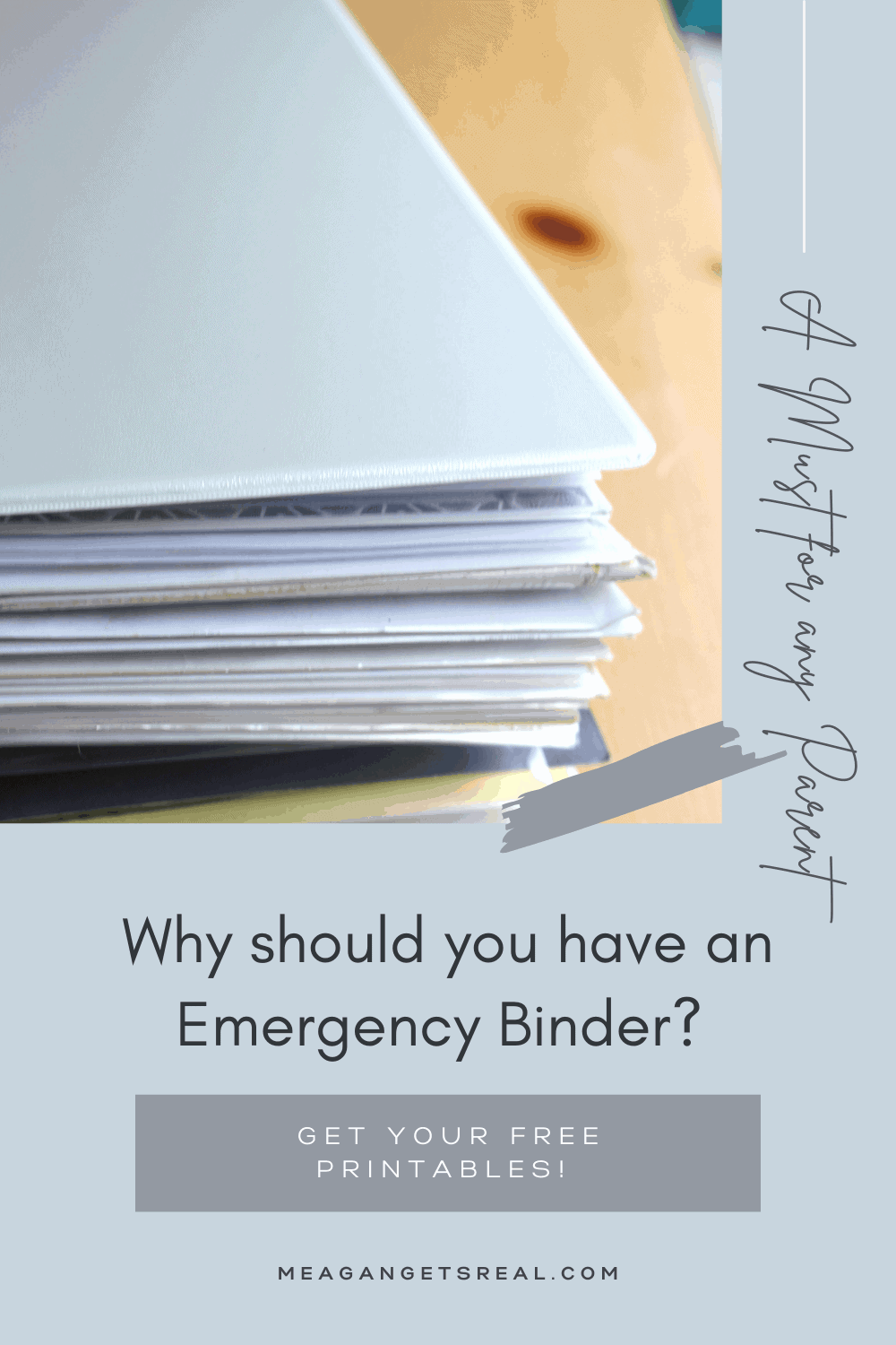 An emergency binder filled with your vital information can be so important! Plan for an emergency with this binder with all important information. Includes Free Printables! #EmergencyBinder #Parenting #EstatePlanning #PlanAhead #Organization